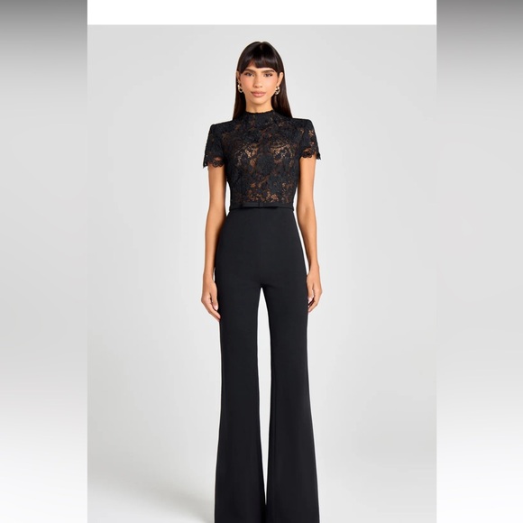 NADINE MERABI Pants - HATTIE BLACK JUMPSUIT